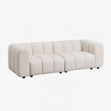 Sofá Modular De 2 Peças Em Tecido Bouclé Eliot Bouclé Bege Creme - Sklum