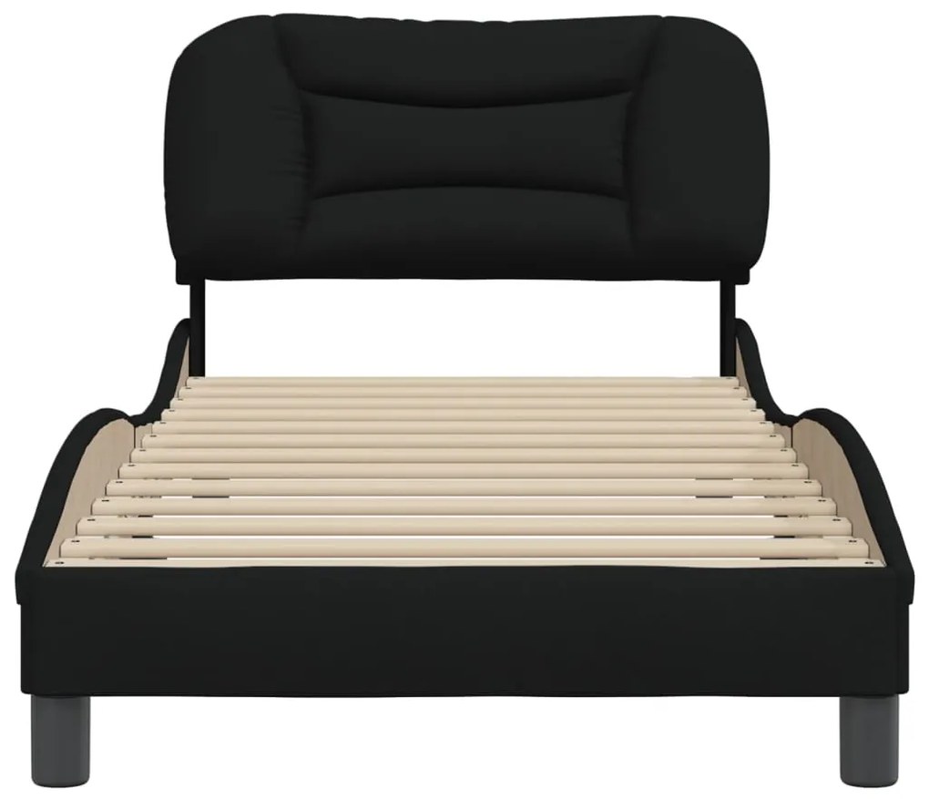 Estrutura de cama sem colchão 90x200 cm tecido preto