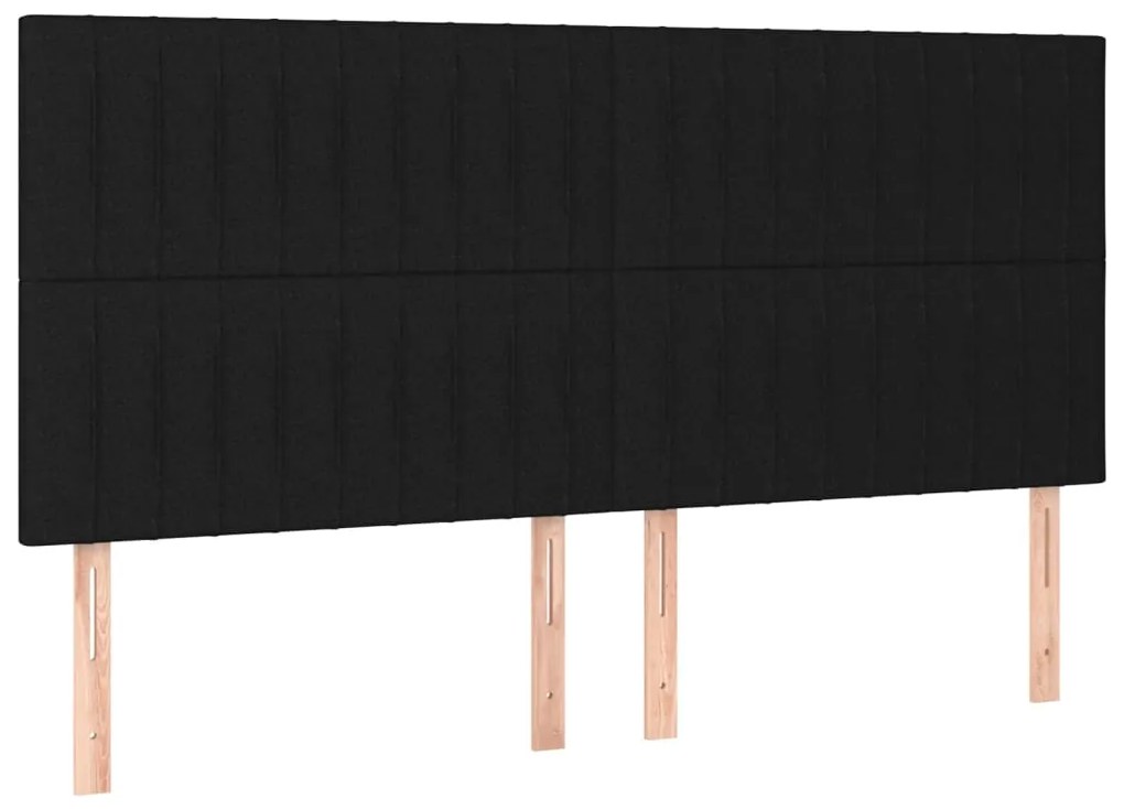 Estrutura de cama sem colchão 160x200 cm tecido preto