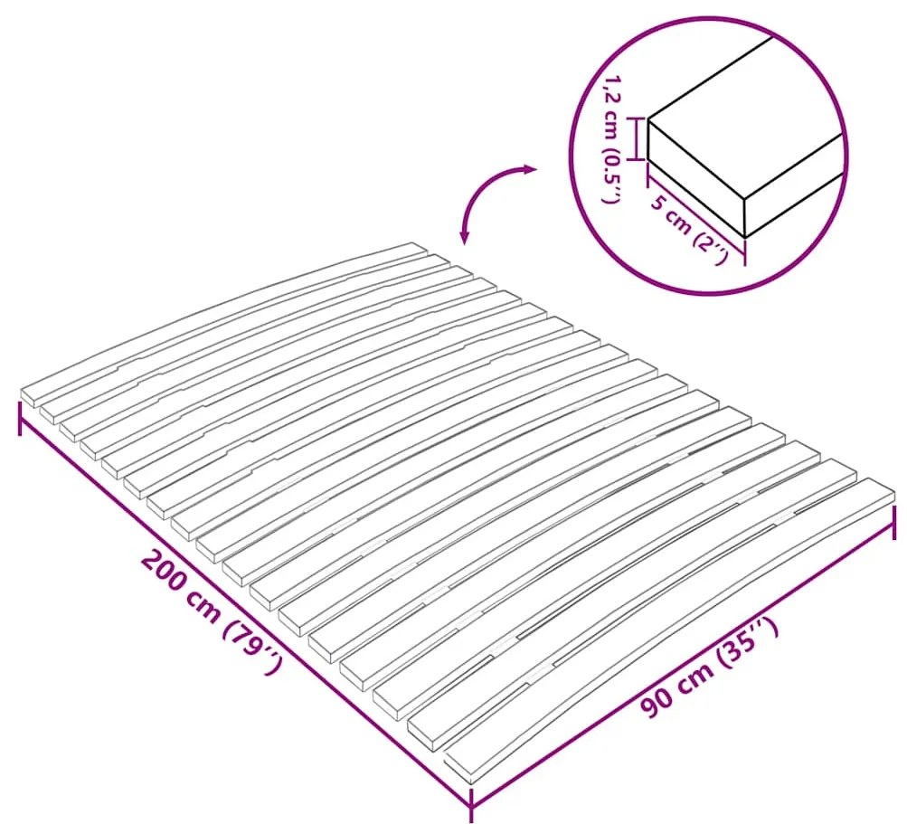 Estrado de ripas com 17 ripas 90x200 cm