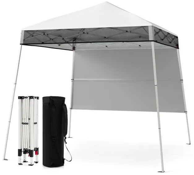 Tenda dobrável de 8 x 8 pés com 1 parede lateral e mochila portátil - Azul