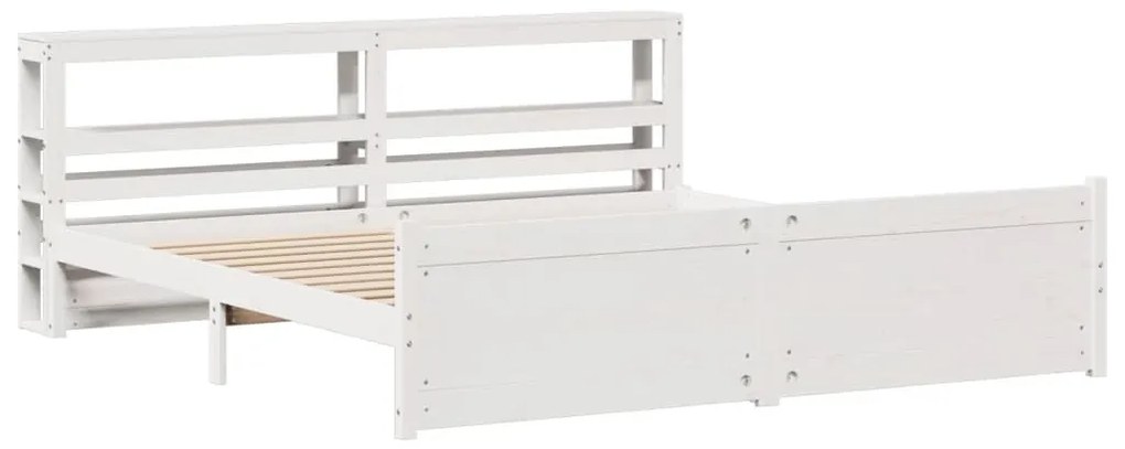 Estrutura de cama c/ cabeceira sem colchão 180x200 cm branco