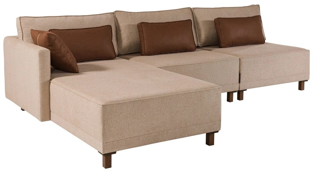 Sofá-Cama de Canto Matris – Castanho – 285x90x192 cm
