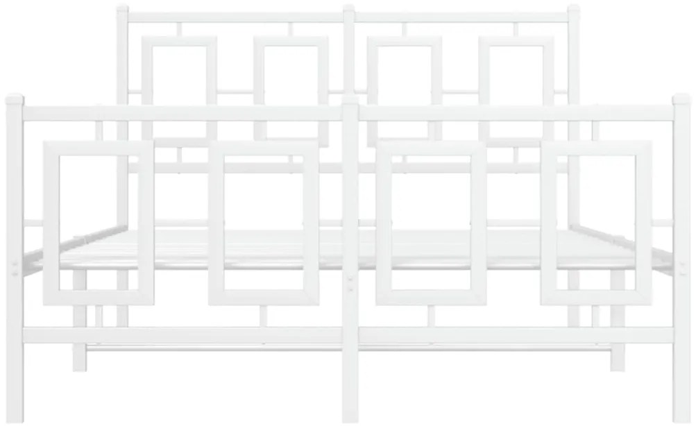 Estrutura de cama com cabeceira e pés 120x190 cm metal branco
