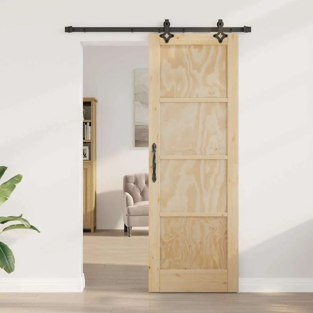 Porta Deslizante com Conjunto de Acessórios 'ORKDAL'Madeira Sólida de