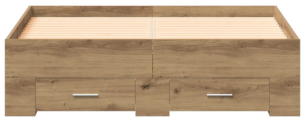 Cama com Gavetas vidaXL Carvalho Artisan 120x190 cm Madeira de engenha