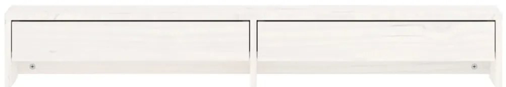 Suporte para monitor 100x27x15 cm pinho maciço branco