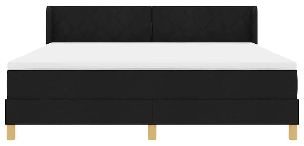 Cama Box Preto e Branco e Preto 180 x 200 cm Tecido