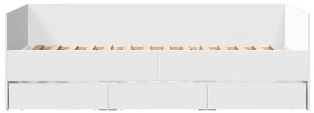 Sofá-cama com gavetas sem colchão 90x200 cm branco
