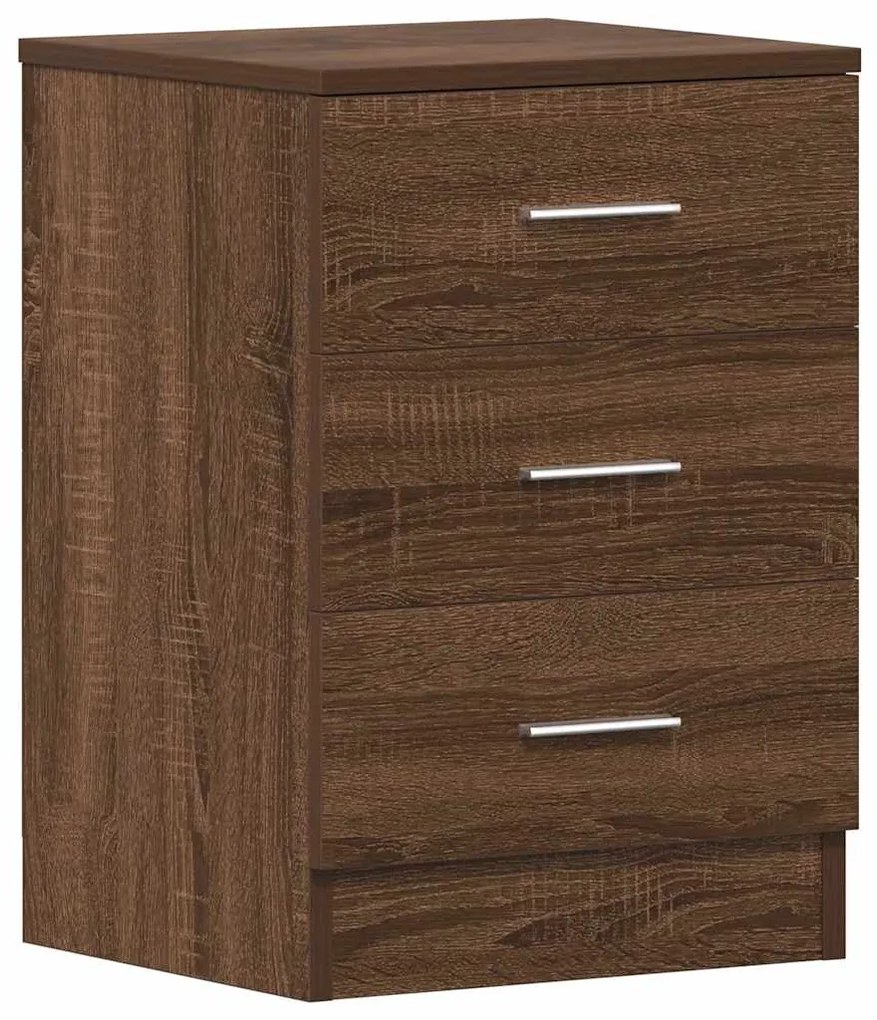 Mesa cabeceira 2pcs 38x35x56cm deriv. madeira carvalho castanho