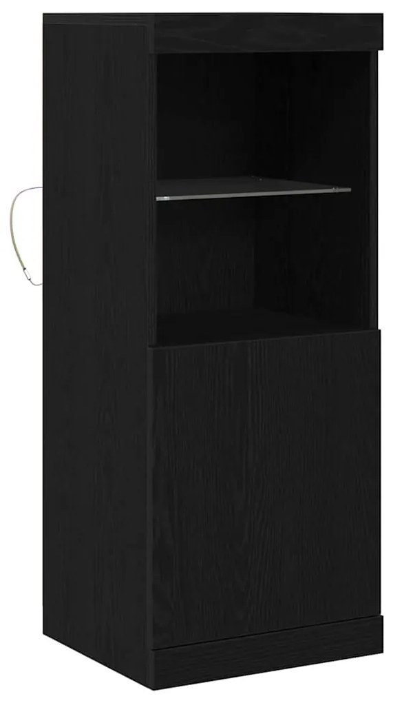 Sideboard vidaXL com Luzes LED Carvalho Preto 41x37x100 cm