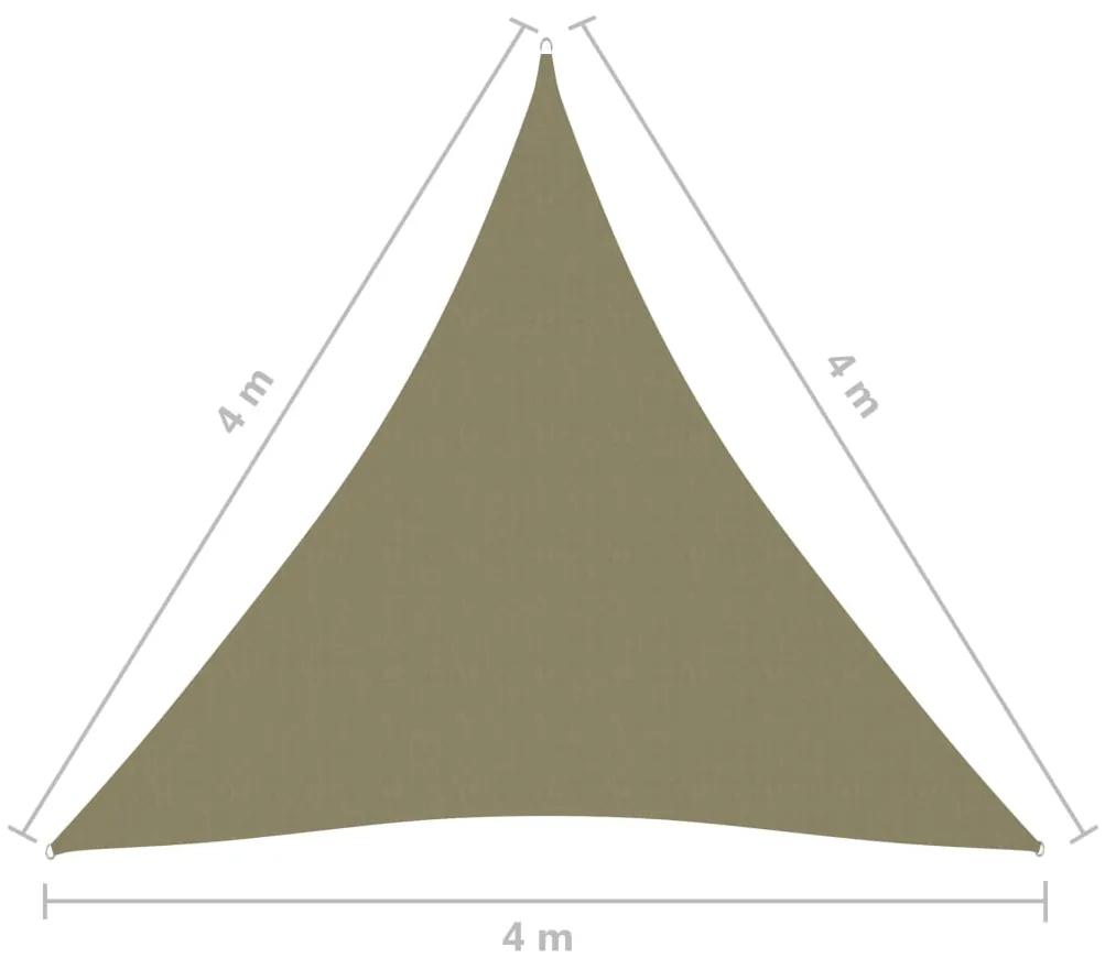 Para-sol estilo vela tecido oxford triangular 4x4x4 m bege