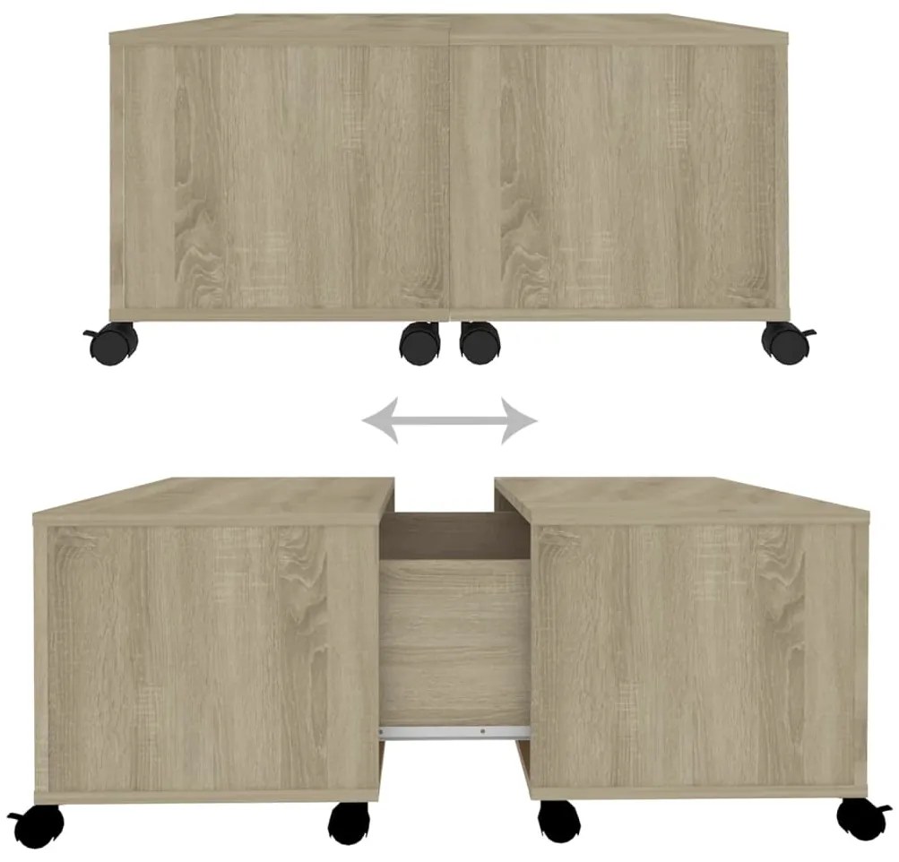 Mesa de centro 75x75x38 cm contraplacado carvalho sonoma