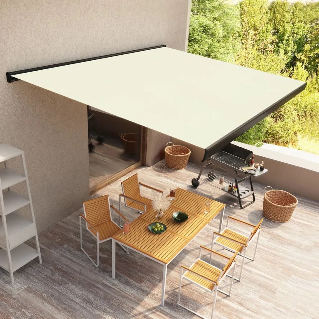vidaXL Toldo motorizado com caixa 400x300 cm creme