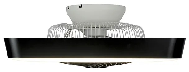 Ventilador de teto quadrado preto com LED regulável - Climo Design