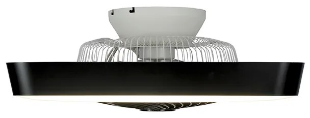 Ventilador de teto quadrado preto incl. LED regulável - Climo Design