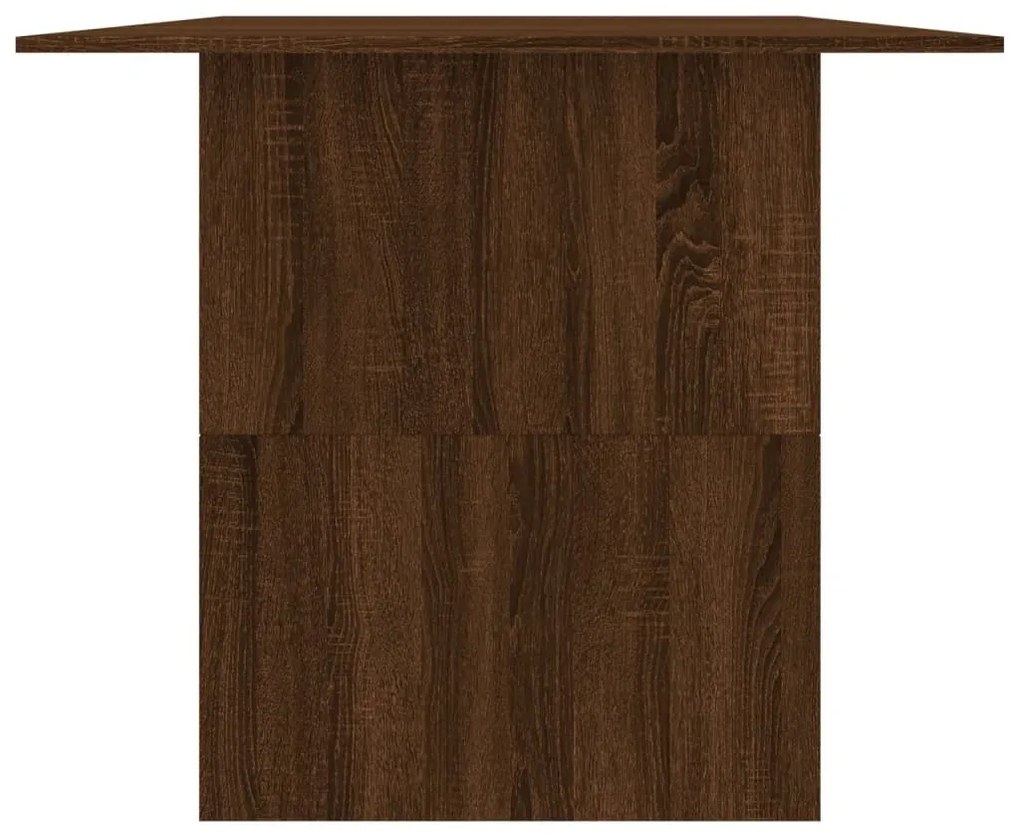 Mesa jantar 180x90x76 cm derivados de madeira carvalho castanho