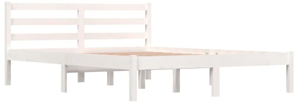 Estrutura de cama pequena casal 120x190 cm pinho maciço branco