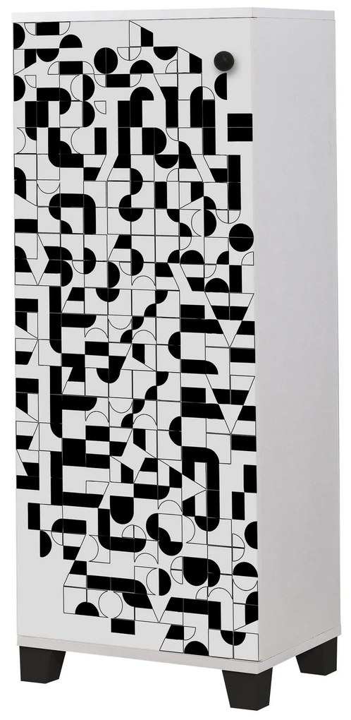 Sapateira Filinta – Branco/Preto – 50x127x38 cm