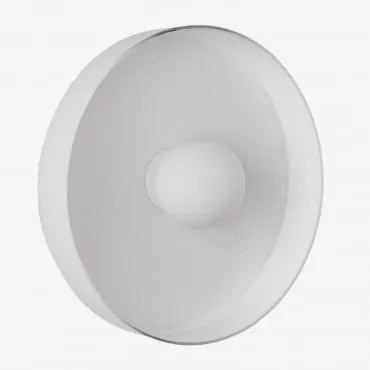 Aplique De Parede Em Vidro E Aço Inoxidável Jaxal Branco & Ø35 Cm - Sklum