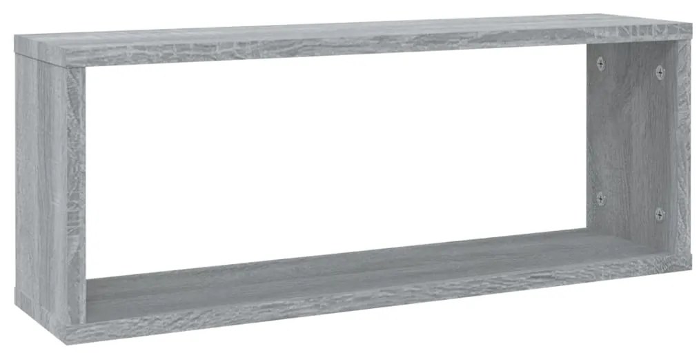 Prateleiras parede 4 pcs madeira processada 60x15x23 cm cinza