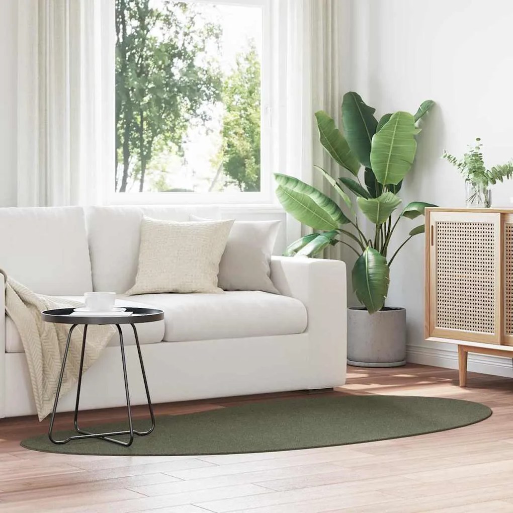 vidaXL Tapetes de área HUARTE Verde Floresta 100 x 200 cm Poliéster