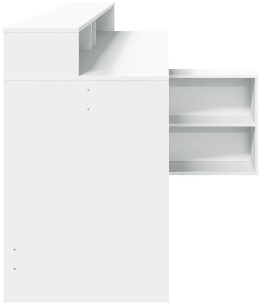 Secretária c/ luzes LED 200x104x91 cm derivados madeira branco