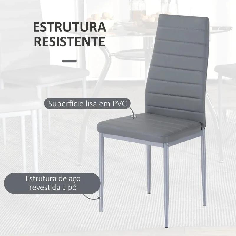 Conjunto de Refeição Phaia - 4 Cadeiras e 1 Mesa - Design Moderno