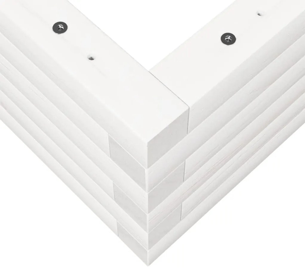Vaso/floreira de jardim 90x40x23 cm madeira pinho maciça branco