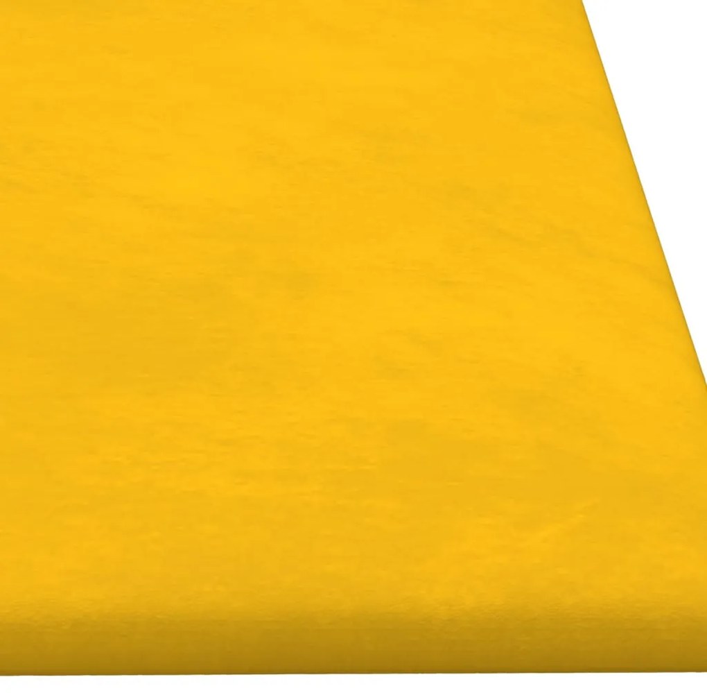 Painel de parede 12 pcs 90x30 cm veludo 3,24 m² amarelo