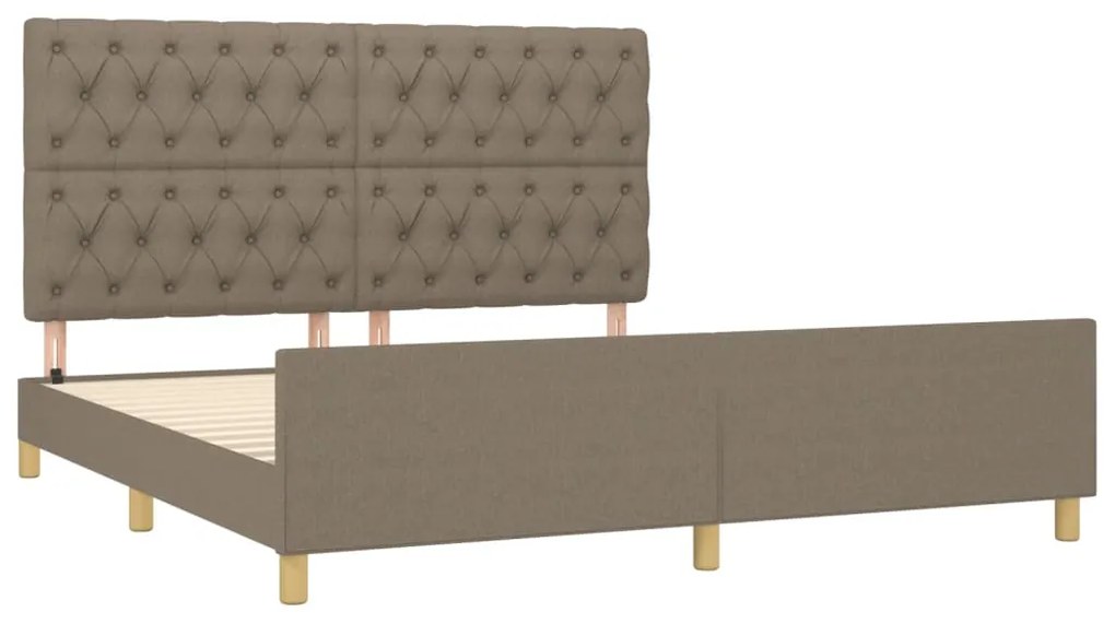 Cama sem colchão 160x200 cm tecido castanho-acinzentado
