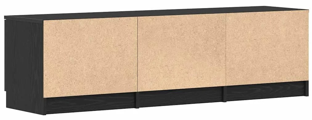 Armário de TV vidaXL - Carvalho Preto - 140x35x40 cm - Feito de Madeir