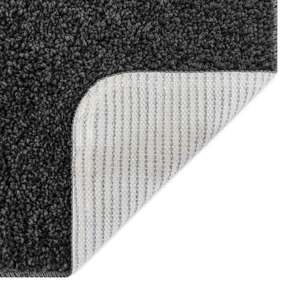 Tapete Shaggy vidaXL com base de látex cinza escuro 120x120 cm