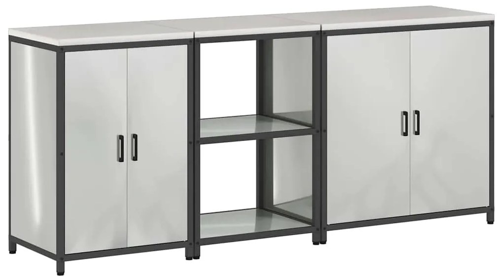 Conjunto de Armazenamento de Cozinha com prateleira Outros 3 pcs Prata
