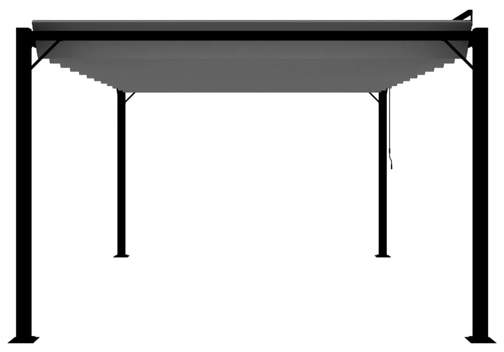 Gazebo c/ telhado de persiana 3x4 m tecido antracite e alumínio