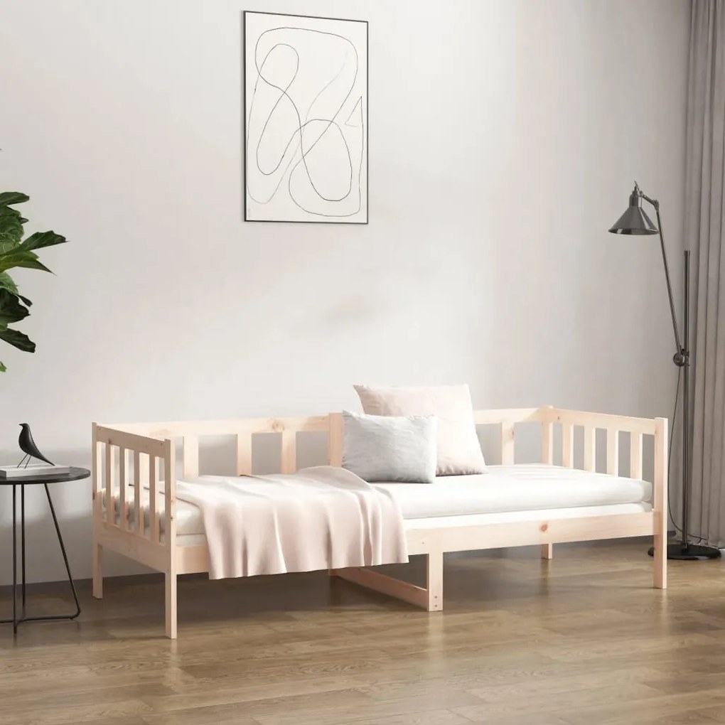 Sofá-cama sem colchão 80x200 cm madeira de pinho maciça