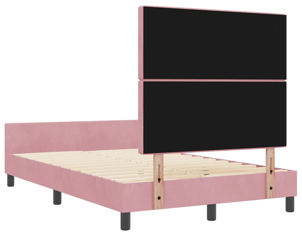 Estrutura de Cama Rosa 120x200 cm Veludo