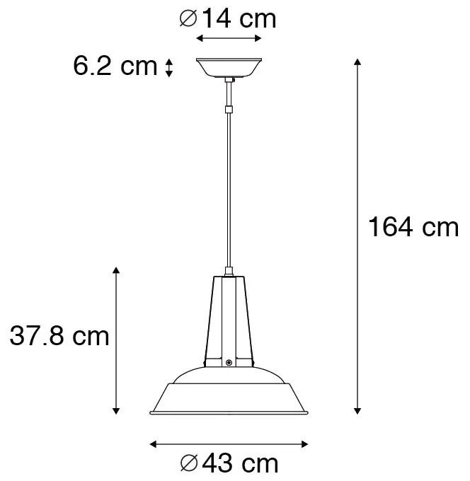 Candeeiro de suspensão vintage azul 43 cm - Living Moderno