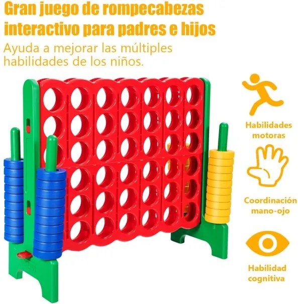 Jogo gigante Conecta 4 para interior e exterior para crianças e adultos 120 x 42 x 104 cm Verde