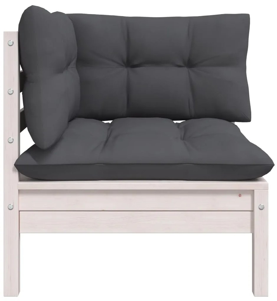 8 pcs conjunto lounge de jardim c/ almofadões pinho maciço