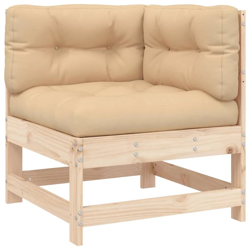 8 pcs conjunto lounge jardim c/ almofadões madeira maciça