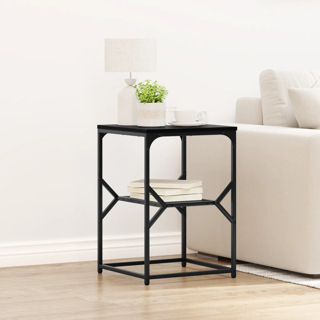 Mesa Lateral vidaXL Black Oak 41x40x60 cm Madeira Revestida