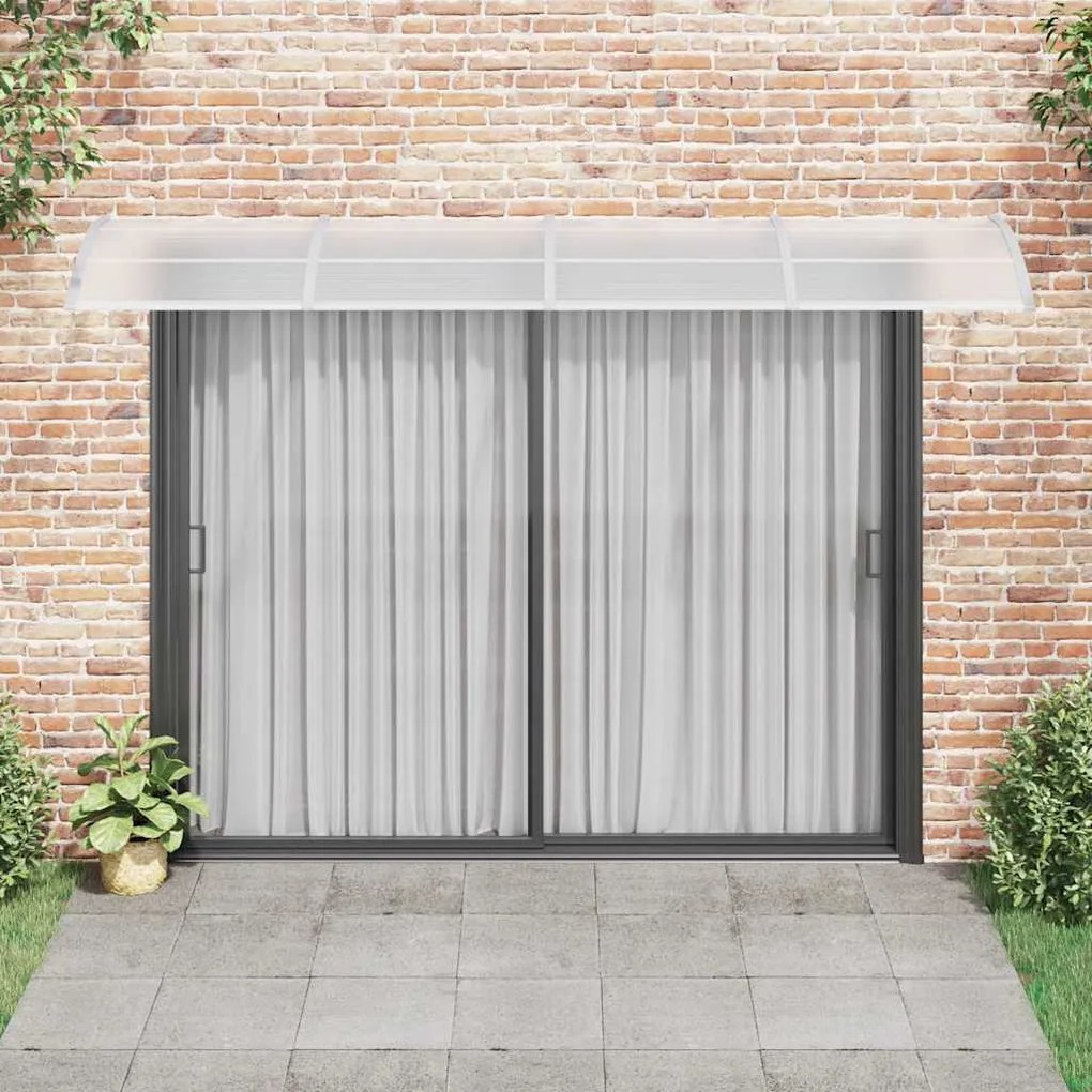 Toldo de porta 350x100 cm policarbonato cinzento