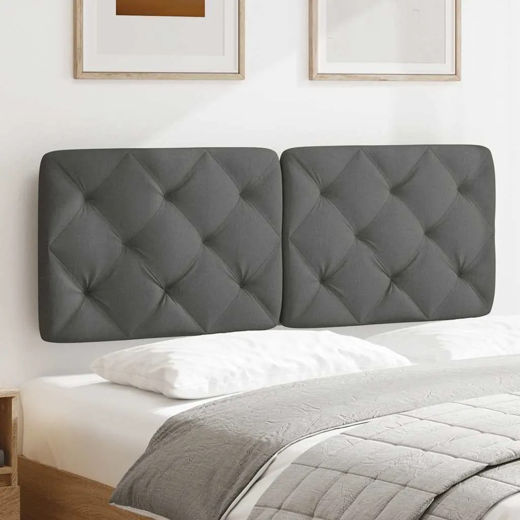 Almofadão de cabeceira 120 cm tecido cinzento-escuro