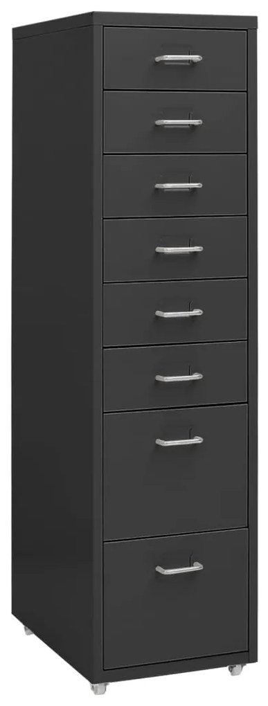 vidaXL Arquivador móvel 28x41x109 cm metal antracite