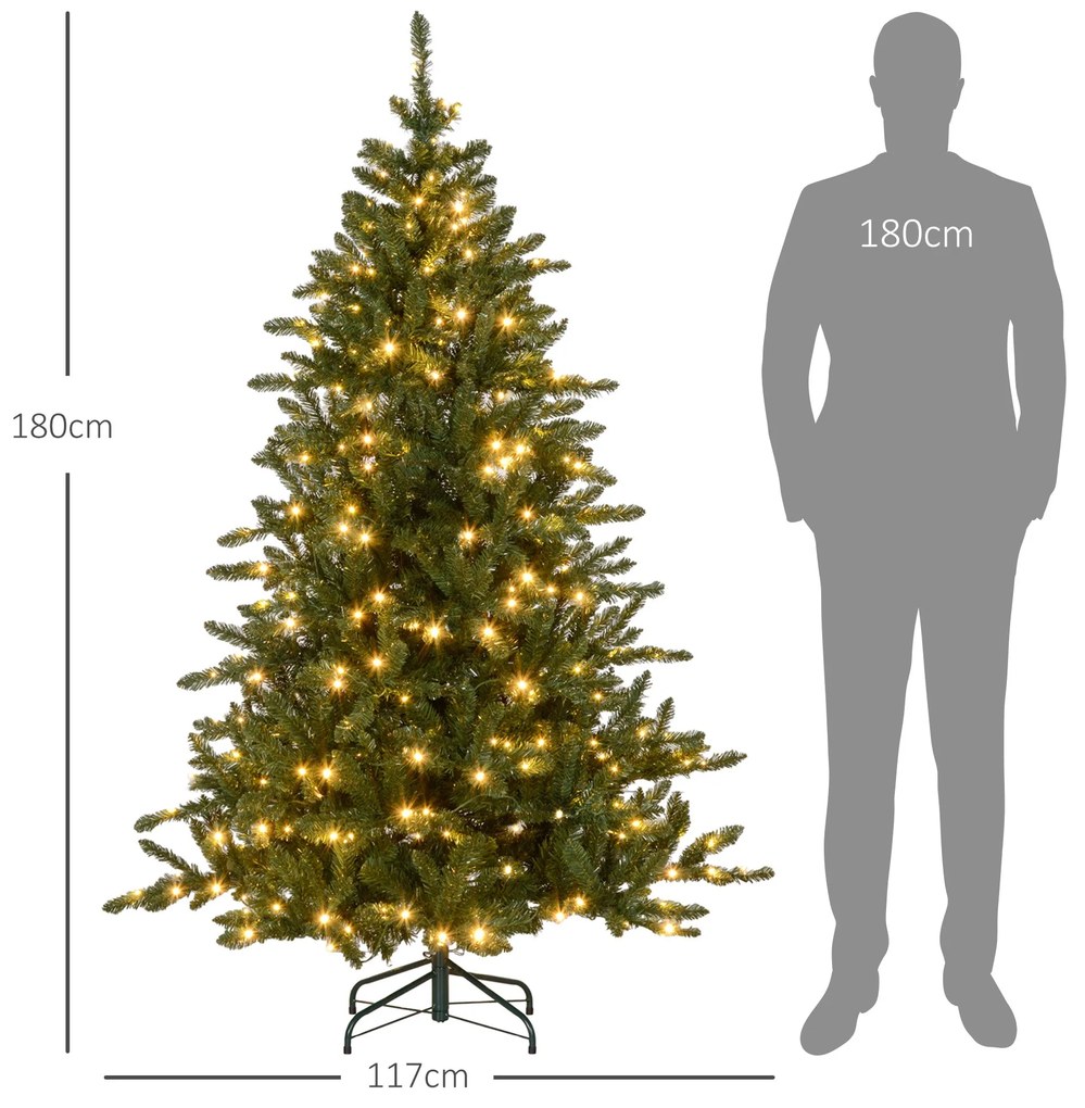 Árvore de Natal 180 cm Árvore de Natal Artificial com 310 Luzes LED 87