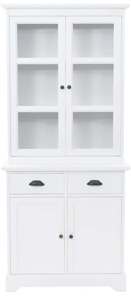 Aparador c/ 4 portas em MDF + madeira de pinho 80x40x180 cm