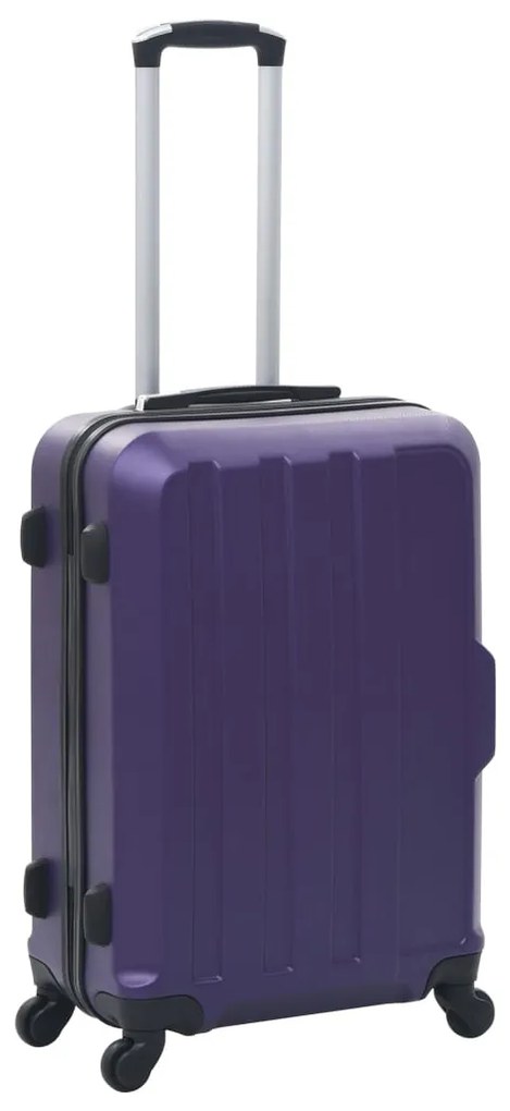 Conjunto de tróleis estojo rígido 3 pcs ABS roxo
