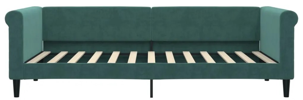 Sofá-cama 90x200 cm veludo verde-escuro