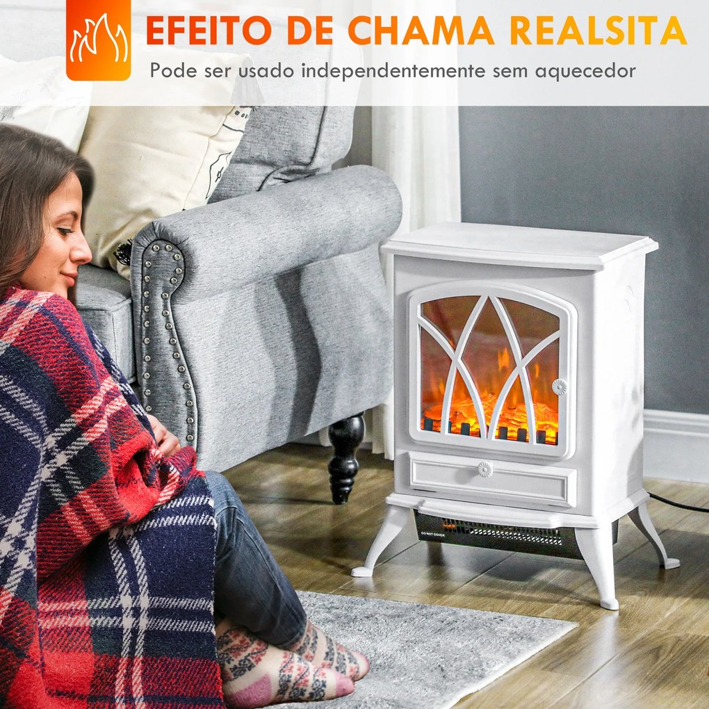 Lareira Elétrica Portátil Lareira Elétrica com Efeito de Chama Realist